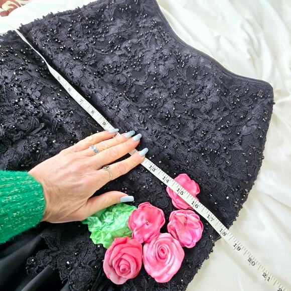 Celo Argentina made lace Applique beaded ruffle dance skirt Small-Medium black - Picture 17 of 17
